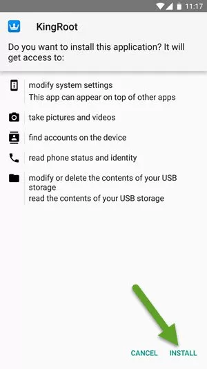 Install KingRoot APK